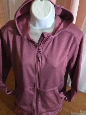 Zip-Up Hoodie in Mauve Pink with Hood and Pockets